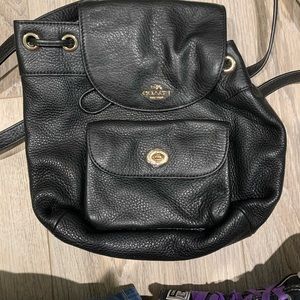 Coach drawstring backpack purse